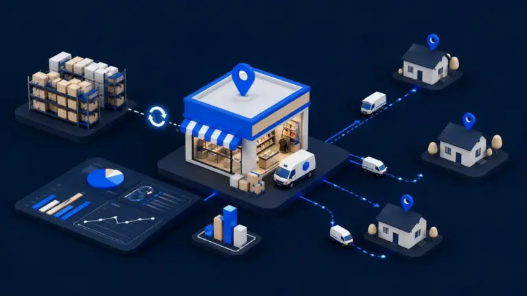 Negozio usato come punto di evasione per consegne locali